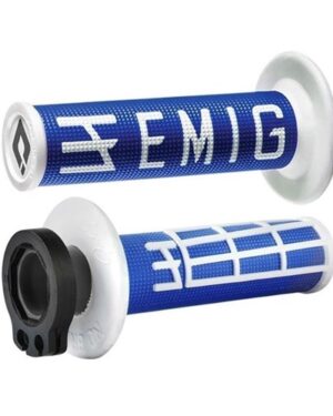 H36EMUW ODI Emig V2 Lock-On Motocross Grips – Blue/White